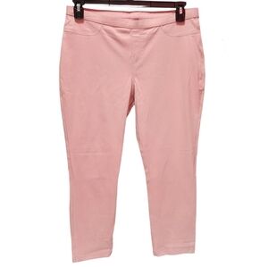 Hue Denim Capri Leggings Mid-Rise Pull-On Women's Essential, Color Bridal Rose L